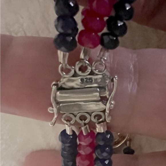 Very Rare Vintage Medusa Gold over Sterling Gemstone Beaded Italian Bracelet - Picture 6 of 6